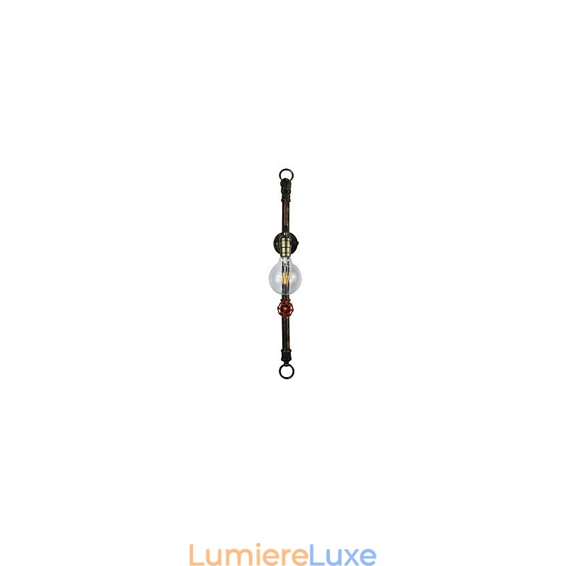 Applique murale en fer forgé, lampe sabre laser noire muette sur le mur