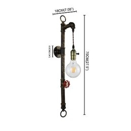 Applique murale en fer forgé, lampe sabre laser noire muette sur le mur
