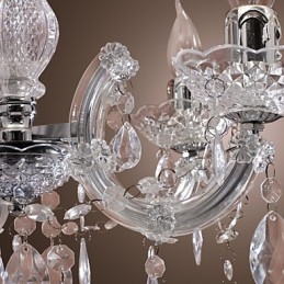 Plafonnier chromé Upligh, lampe bougie, luminaire acrylique, lustre suspendu