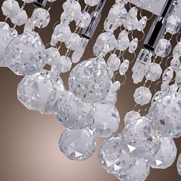 Plafonnier moderne contemporain en métal chromé et cristal