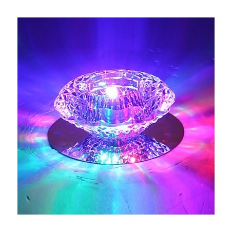 Plafonnier moderne à économie d'énergie 3 W en cristal avec ampoule vers le bas Plafonnier moderne à économie d'énergie 3 W en cristal avec ampoule vers le bas