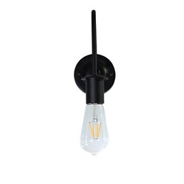 Appliques murales Lampe murale en fer Lampe sabre laser noire muette sur le mur