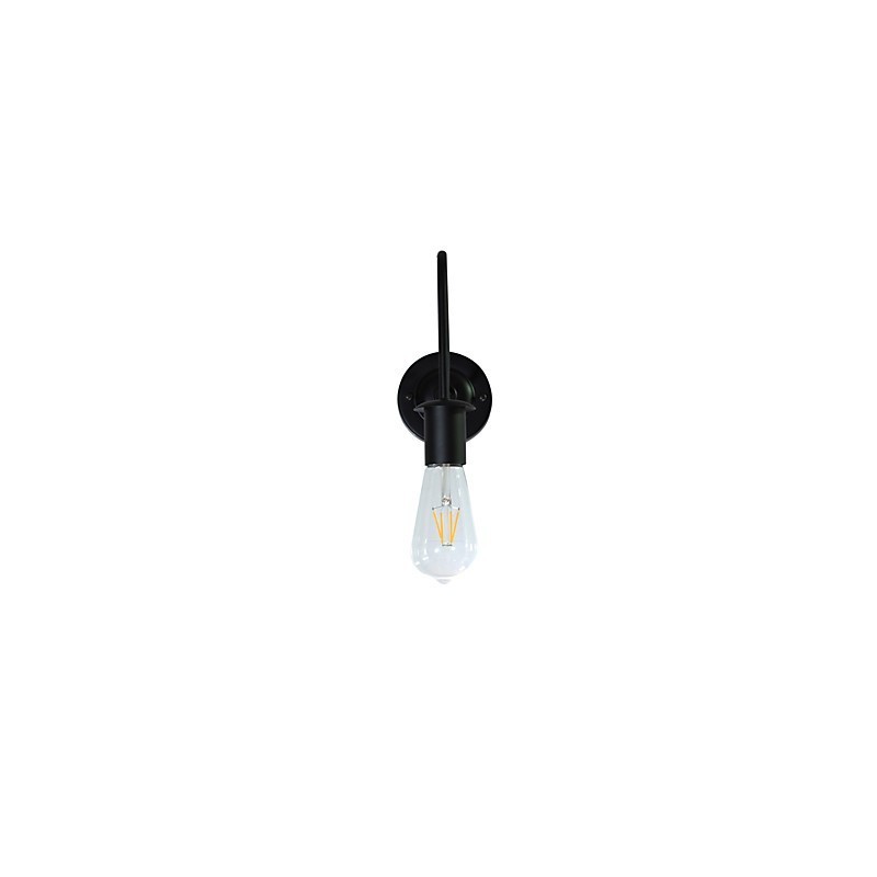 Appliques murales Lampe murale en fer Lampe sabre laser noire muette sur le mur