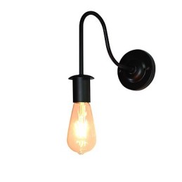 Appliques murales Lampe murale en fer Lampe sabre laser noire muette sur le mur