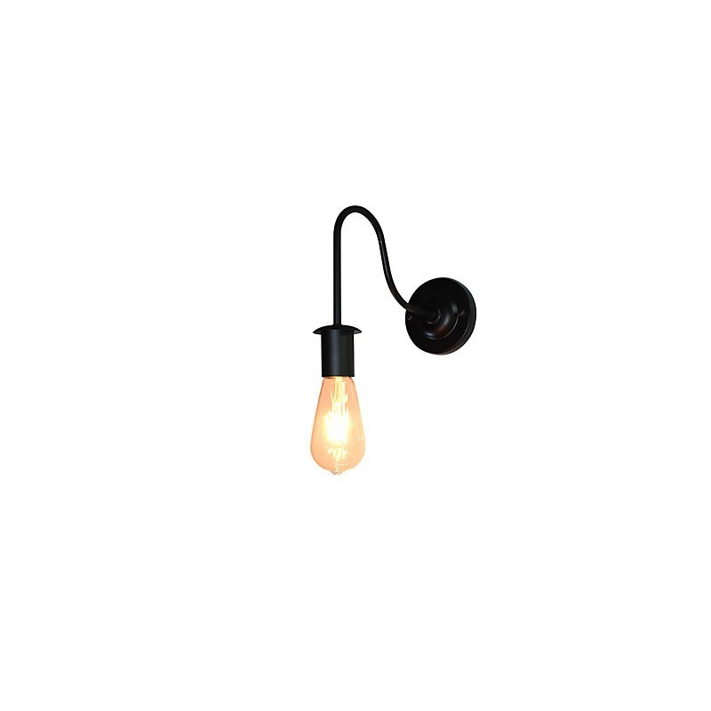 Appliques murales Lampe murale en fer Lampe sabre laser noire muette sur le mur