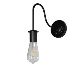 Appliques murales Lampe murale en fer Lampe sabre laser noire muette sur le mur
