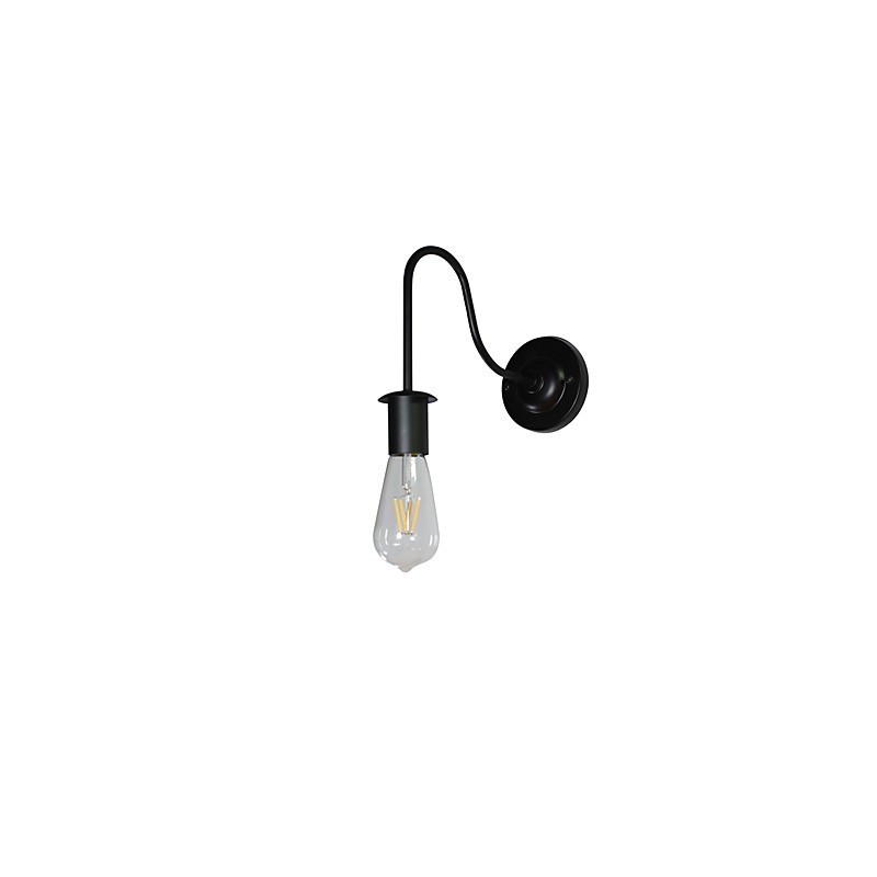 Appliques murales Lampe murale en fer Lampe sabre laser noire muette sur le mur