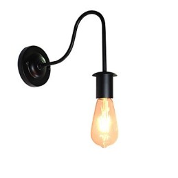 Appliques murales Lampe murale en fer Lampe sabre laser noire muette sur le mur