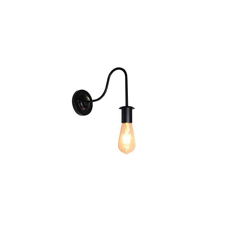 Appliques murales Lampe murale en fer Lampe sabre laser noire muette sur le mur
