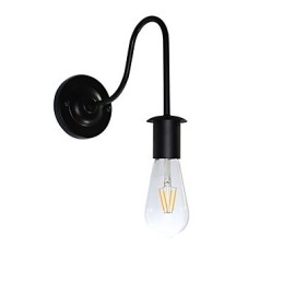Appliques murales Lampe murale en fer Lampe sabre laser noire muette sur le mur