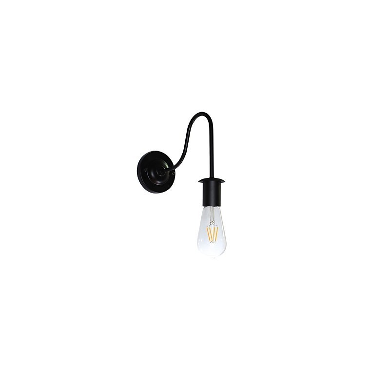 Appliques murales Lampe murale en fer Lampe sabre laser noire muette sur le mur