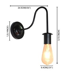 Appliques murales Lampe murale en fer Lampe sabre laser noire muette sur le mur