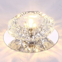 Plafonnier moderne à économie d'énergie 3 W en cristal avec ampoule vers le bas