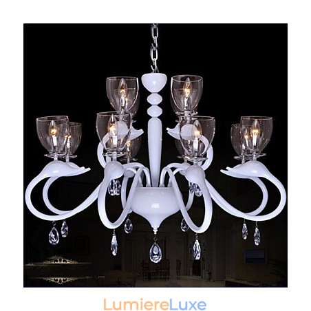 Lustre en cristal de style européen à 12 lumières, style cygne créatif et individualiste Lustre en cristal de style européen à 12 lumières, style cygne créatif et individualiste
