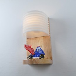 Lampe murale simple, lampe de chevet avec abat-jour en verre et bois massif pour chambre à coucher, commode, salon, chambre de bébé, dortoir universitaire, table basse, bibliothèque