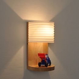 Lampe murale simple, lampe de chevet avec abat-jour en verre et bois massif pour chambre à coucher, commode, salon, chambre de bébé, dortoir universitaire, table basse, bibliothèque