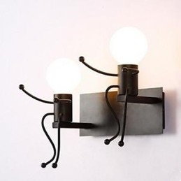 Applique murale en fer de style campagnard américain, lampe de chevet créative pour chambre à coucher, lampe murale chaleureuse pour allée