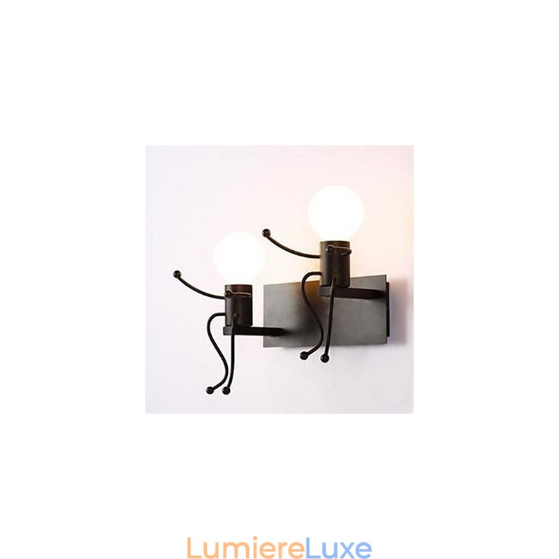 Applique murale en fer de style campagnard américain, lampe de chevet créative pour chambre à coucher, lampe murale chaleureuse pour allée