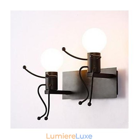Applique murale en fer de style campagnard américain, lampe de chevet créative pour chambre à coucher, lampe murale chaleureuse pour allée Applique murale en fer de style campagnard américain, lampe de chevet créative pour chambre à coucher, lampe murale chaleureuse pour allée