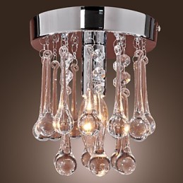 Plafonnier encastré moderne et contemporain en cristal de style mini chromé