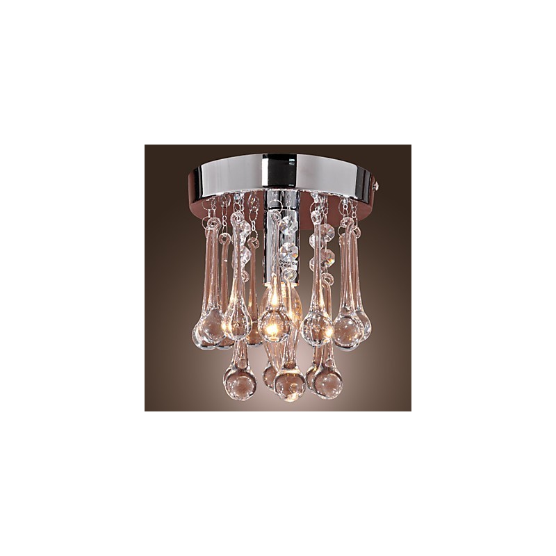 Plafonnier encastré moderne et contemporain en cristal de style mini chromé