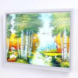 Peinture contemporaine moderne intégrée pour appliques murales à lumière ambiante