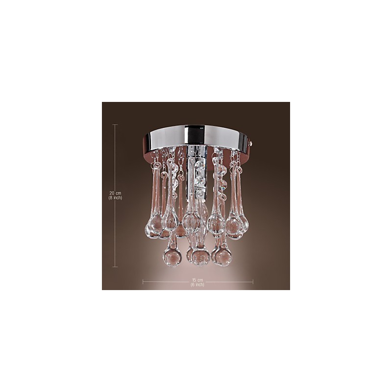 Plafonnier encastré moderne et contemporain en cristal de style mini chromé