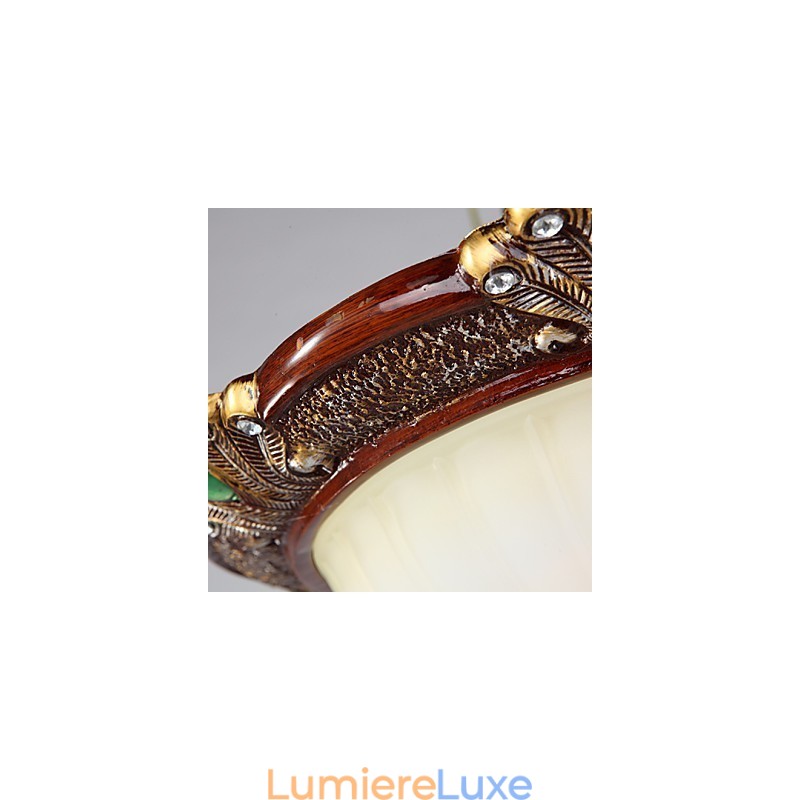 Lampe dôme en résine et verre de type européen 37 x 19 cm, douce et absorbante