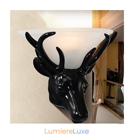 Applique murale contemporaine et contractée en forme de tête de cerf, lampe murale créative pour salon et chambre à coucher Applique murale contemporaine et contractée en forme de tête de cerf, lampe murale créative pour salon et chambre à coucher