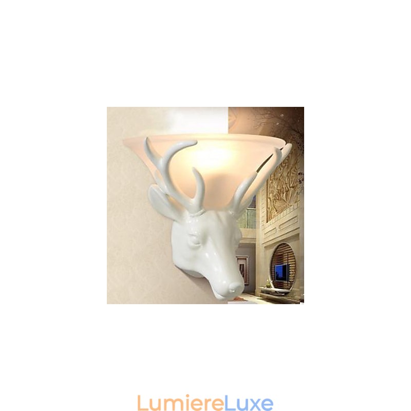Applique murale contemporaine et contractée en forme de tête de cerf, lampe murale créative pour salon et chambre à coucher