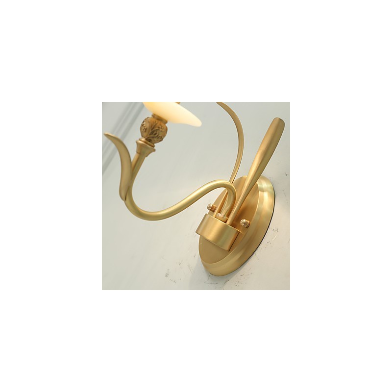 Applique murale simple, traditionnelle et classique en laiton, style mini
