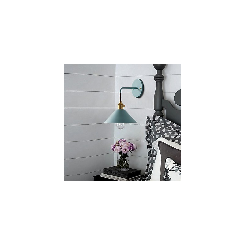 Applique murale industrielle simple de petite taille, style vintage rétro, style village, luminaire mural en métal pour allée