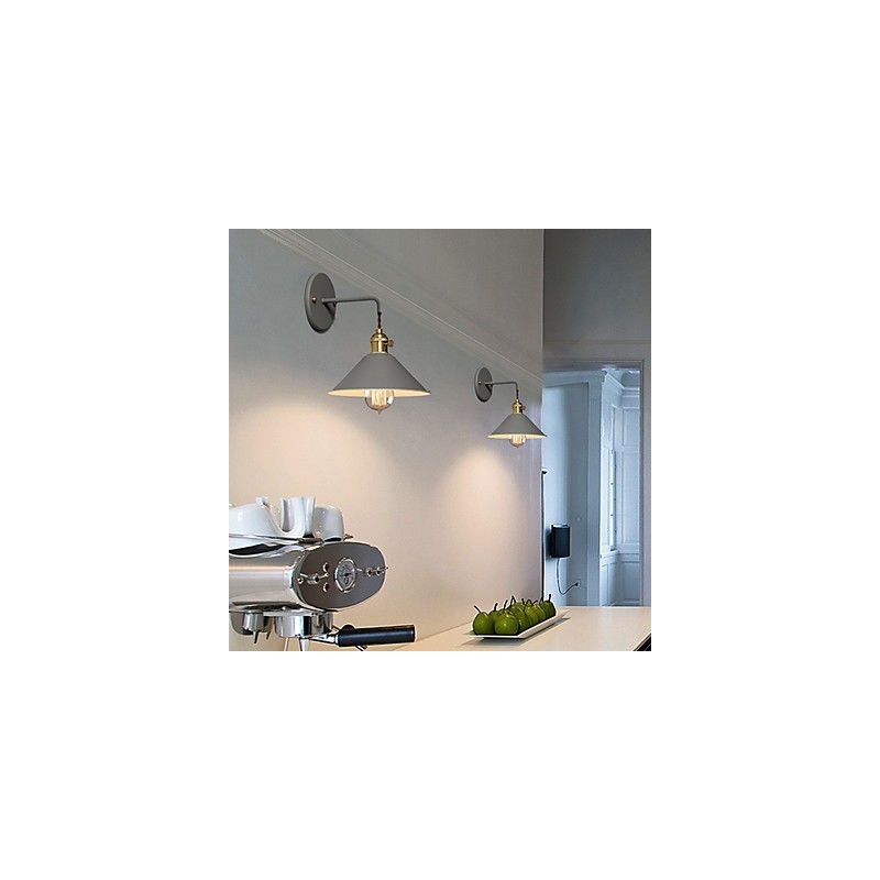 Applique murale industrielle simple de petite taille, style vintage rétro, style village, luminaire mural en métal pour allée