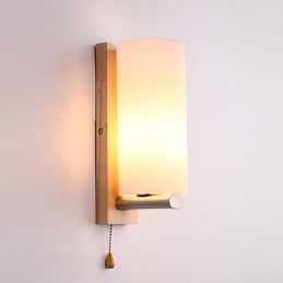 Nouveauté Country pour Mini Style Protection des Yeux Lumière Ambiante Appliques Murales Applique Murale Rondin Bois Chambre Lampe de Chevet