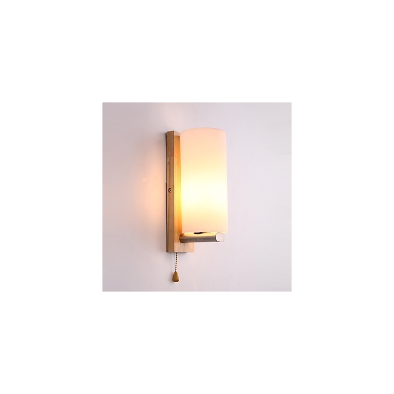 Nouveauté Country pour Mini Style Protection des Yeux Lumière Ambiante Appliques Murales Applique Murale Rondin Bois Chambre Lampe de Chevet