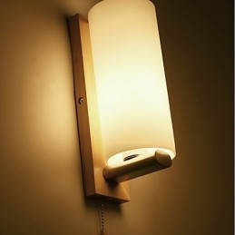 Nouveauté Country pour Mini Style Protection des Yeux Lumière Ambiante Appliques Murales Applique Murale Rondin Bois Chambre Lampe de Chevet