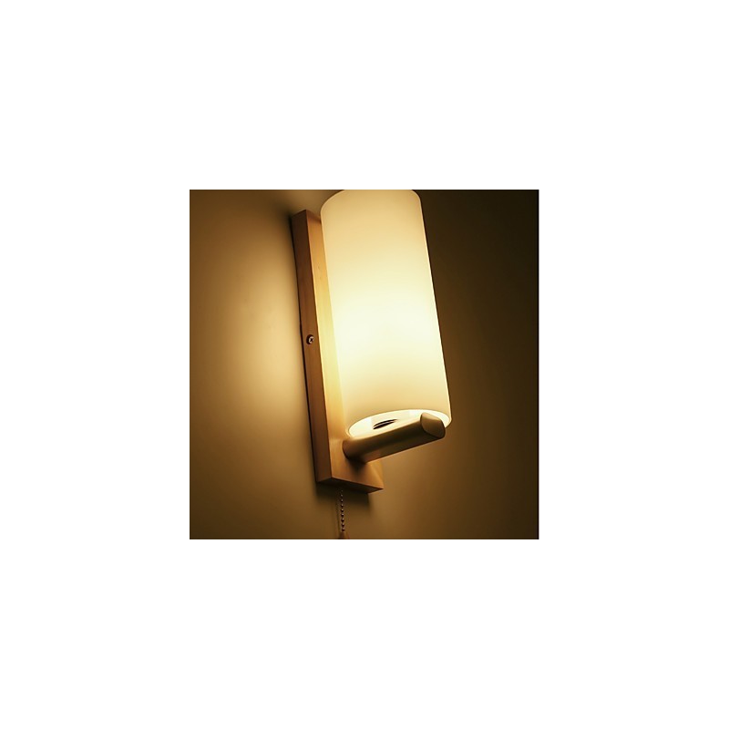 Nouveauté Country pour Mini Style Protection des Yeux Lumière Ambiante Appliques Murales Applique Murale Rondin Bois Chambre Lampe de Chevet