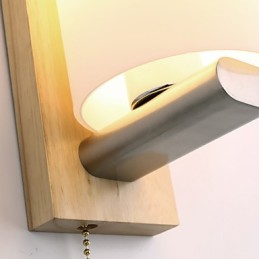 Nouveauté Country pour Mini Style Protection des Yeux Lumière Ambiante Appliques Murales Applique Murale Rondin Bois Chambre Lampe de Chevet