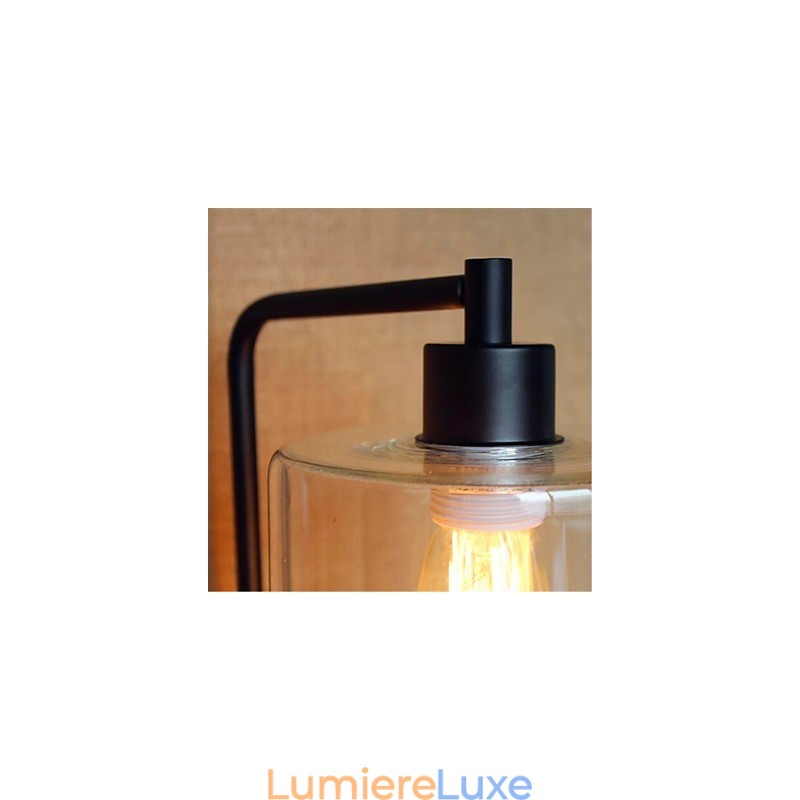 Finition en oxyde noir rustique pour éclairage d'ambiance à bras pivotant