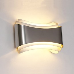 Appliques murales contemporaines modernes intégrées en chrome pour éclairage d'ambiance