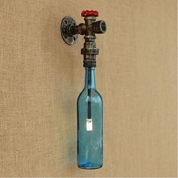 Interrupteur mural avec ampoule murale en forme de bouteille et de tuyau d'eau