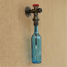 Interrupteur mural avec ampoule murale en forme de bouteille et de tuyau d'eau