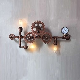 Appliques murales industrielles vintage en forme d'engrenage en bois, lumières rotatives créatives pour restaurant, café, bar, décoration