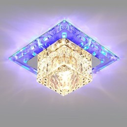 Mini plafonnier en cristal 3 W, lampe créative, tube lumineux coloré, carré, dôme