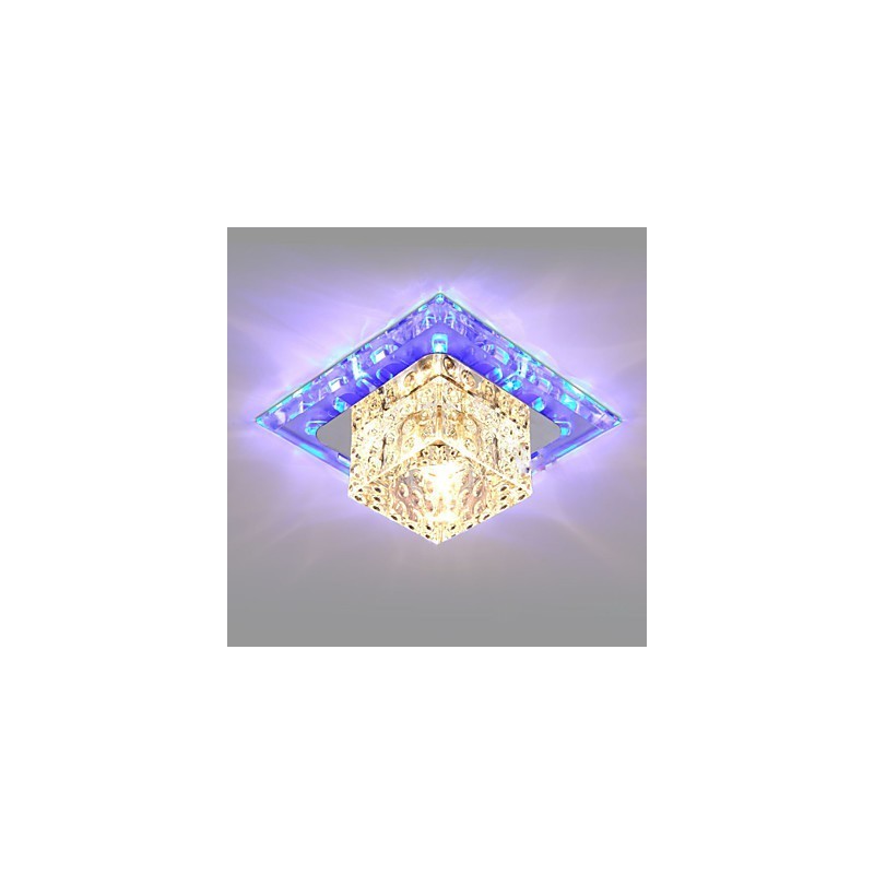 Mini plafonnier en cristal 3 W, lampe créative, tube lumineux coloré, carré, dôme