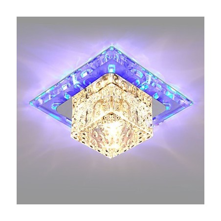 Mini plafonnier en cristal 3 W, lampe créative, tube lumineux coloré, carré, dôme Mini plafonnier en cristal 3 W, lampe créative, tube lumineux coloré, carré, dôme