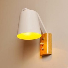 Lampe de chevet créative en bois et fer, style nordique, avec interrupteur, idéale pour un couloir ou une étude