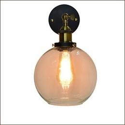 Applique murale en fer noir simple et rétro, lampe murale décorative à une tête, style européen