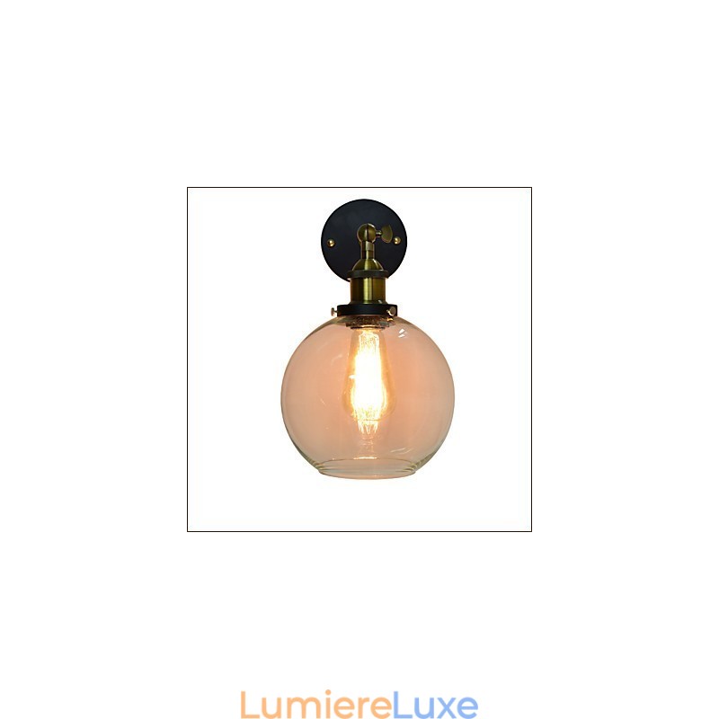 Applique murale en fer noir simple et rétro, lampe murale décorative à une tête, style européen
