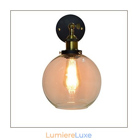 Applique murale en fer noir simple et rétro, lampe murale décorative à une tête, style européen Applique murale en fer noir simple et rétro, lampe murale décorative à une tête, style européen
